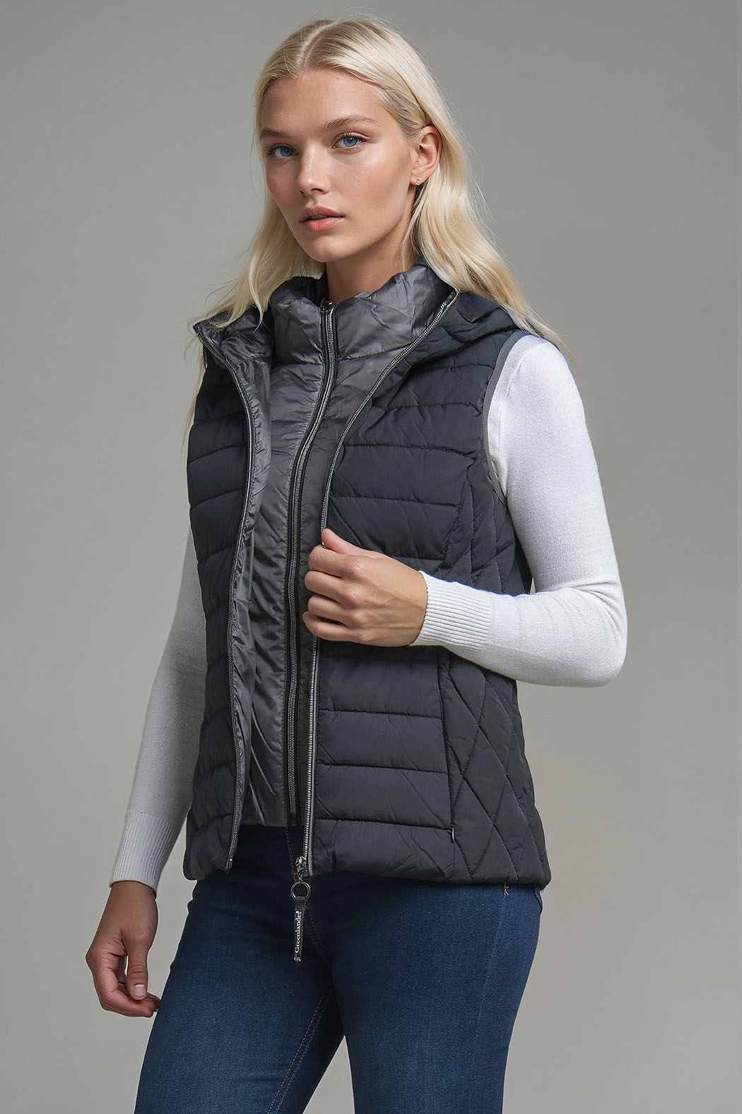 Chaleco Capitonado Con Capucha