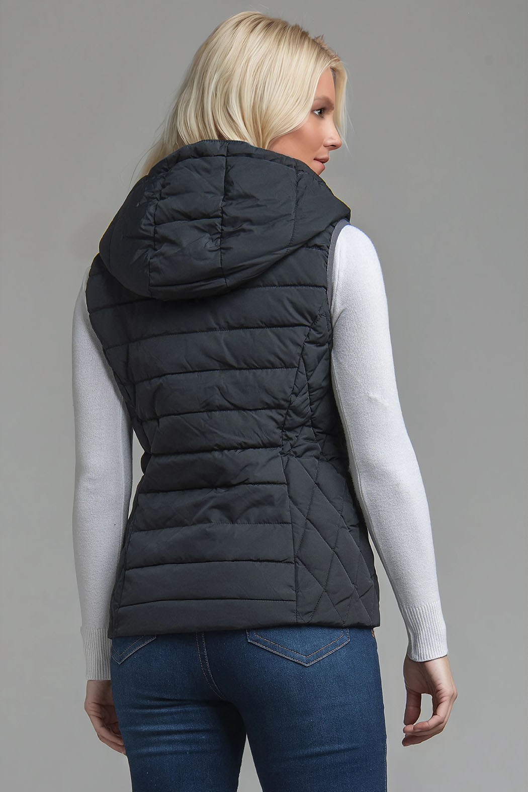 Chaleco Capitonado Con Capucha