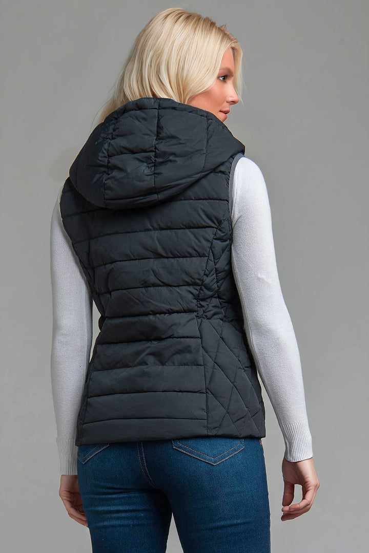 Chaleco Capitonado Con Capucha