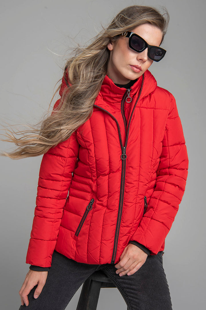 Chamarra Capitonada Con Doble Cierre