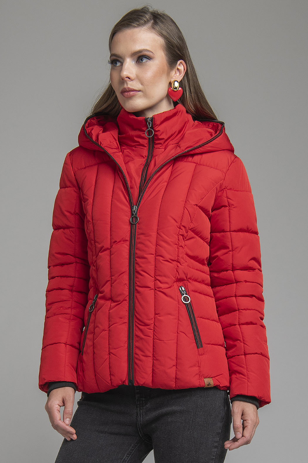 Chamarra Capitonada Con Doble Cierre