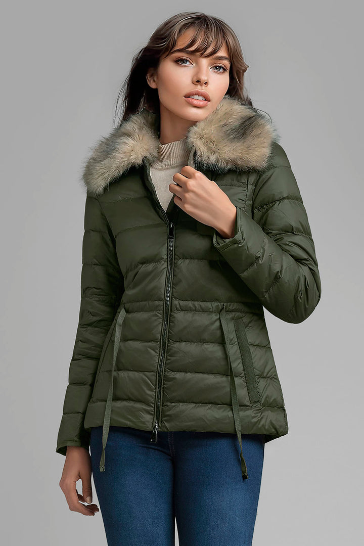 Chamarra Capitonada Con Peluche En Cuello