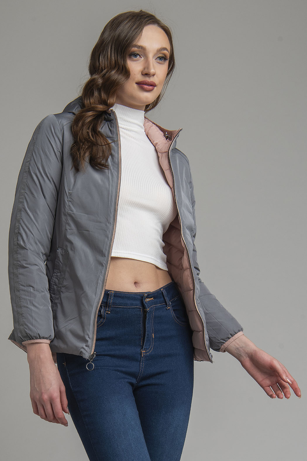 Chamarra Capitonada De Doble Vista