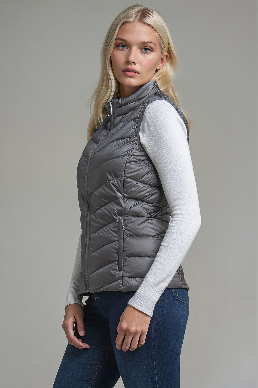 Chaleco Capitonado De Pluma