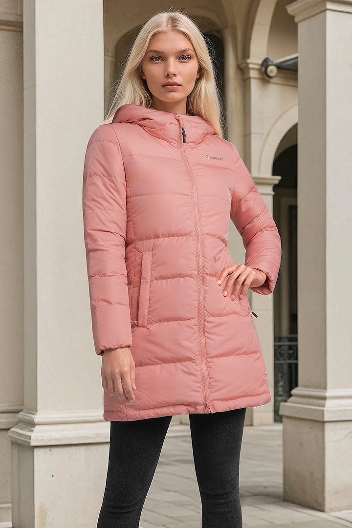 Chamarra Larga Capitonada De Pluma