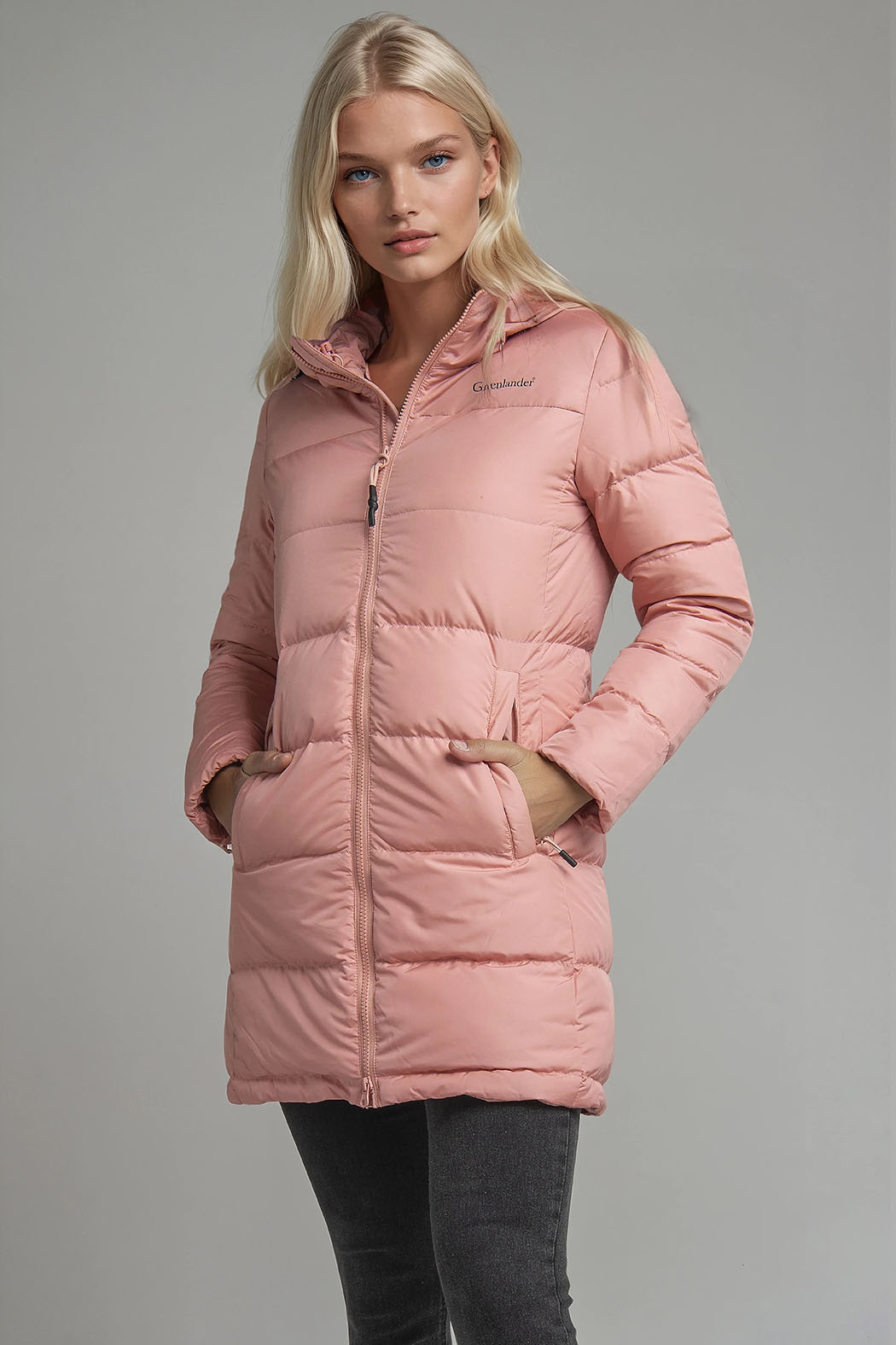 Chamarra Larga Capitonada De Pluma