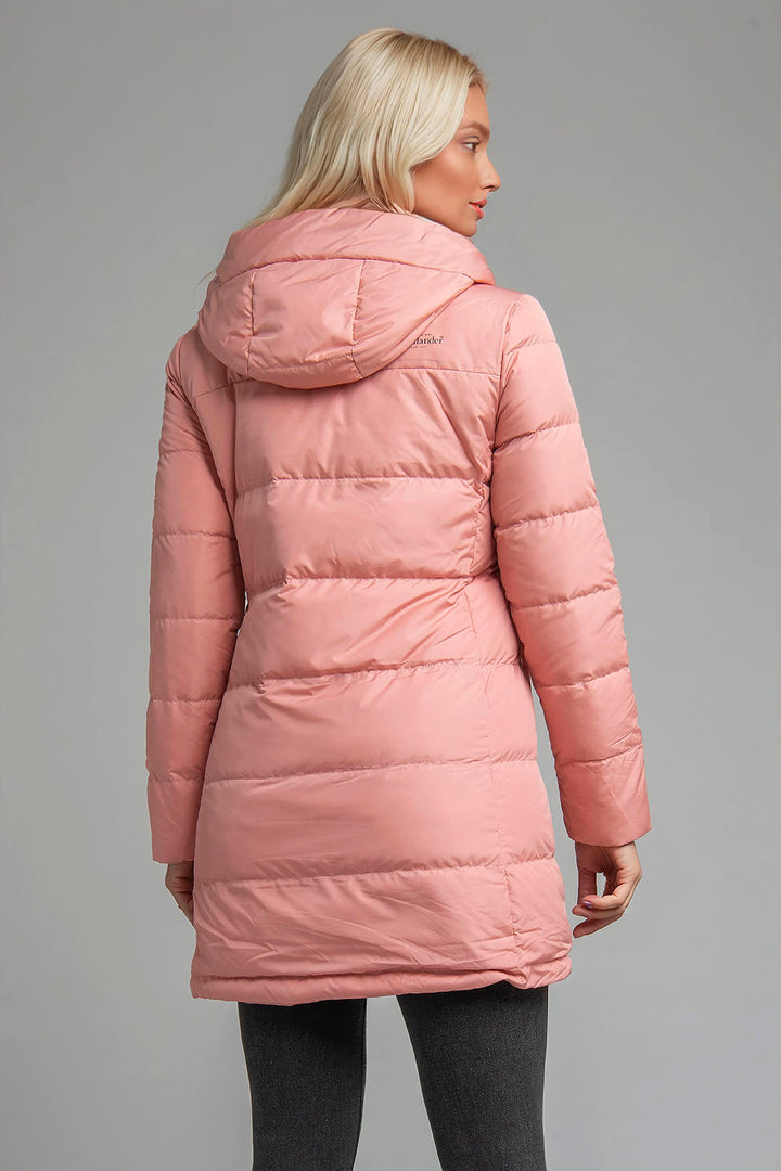 Chamarra Larga Capitonada De Pluma