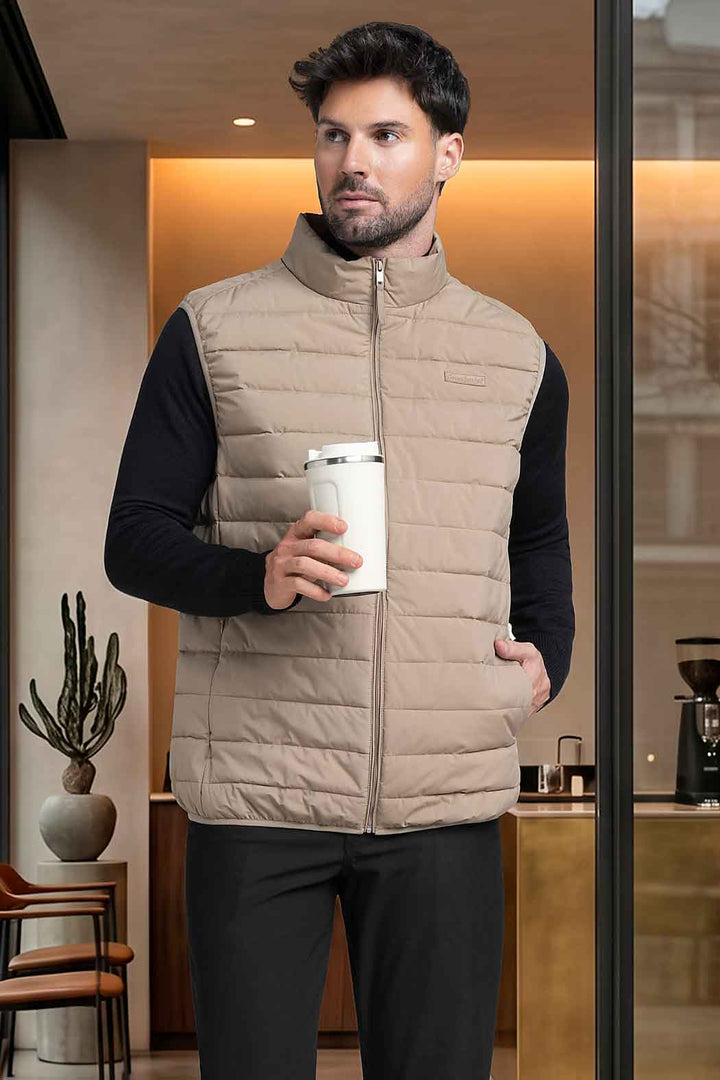 Chaleco Para Caballero Capitonado De Cuello Alto
