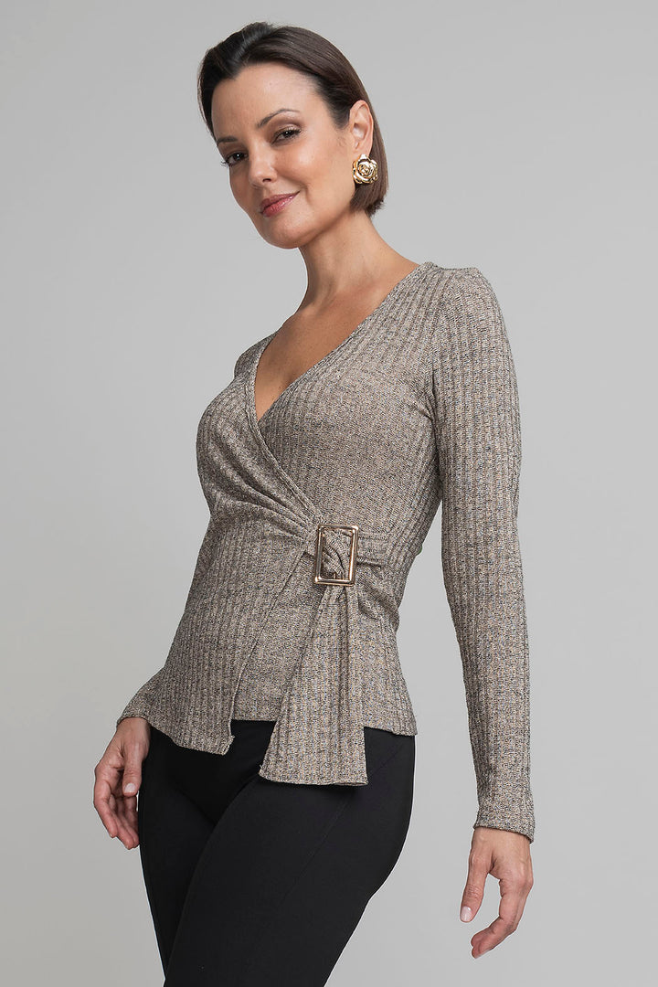 Blusa Envolvente De Manga Larga