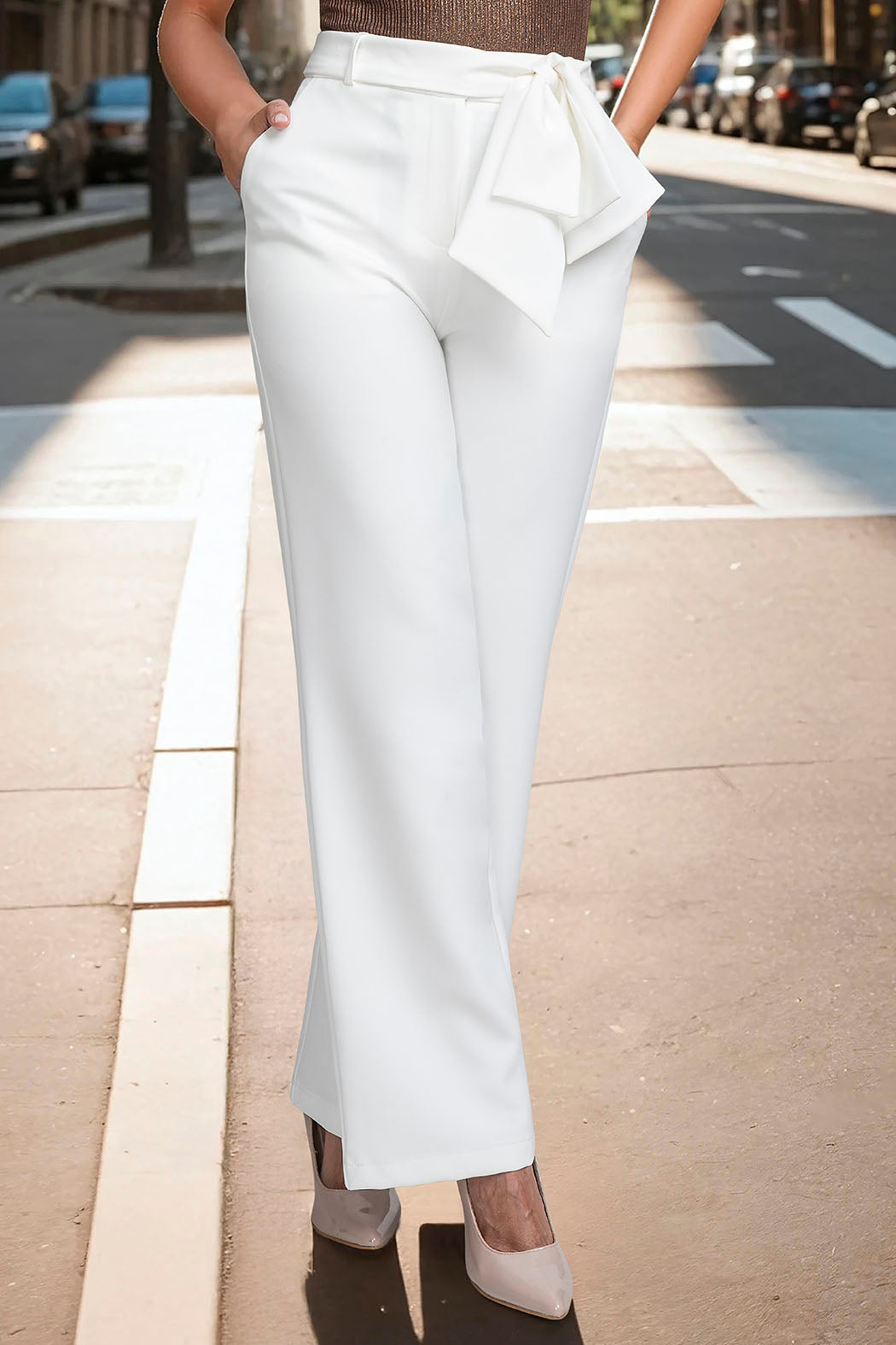 Pantalon Corte Recto Con Jareta En Cintura