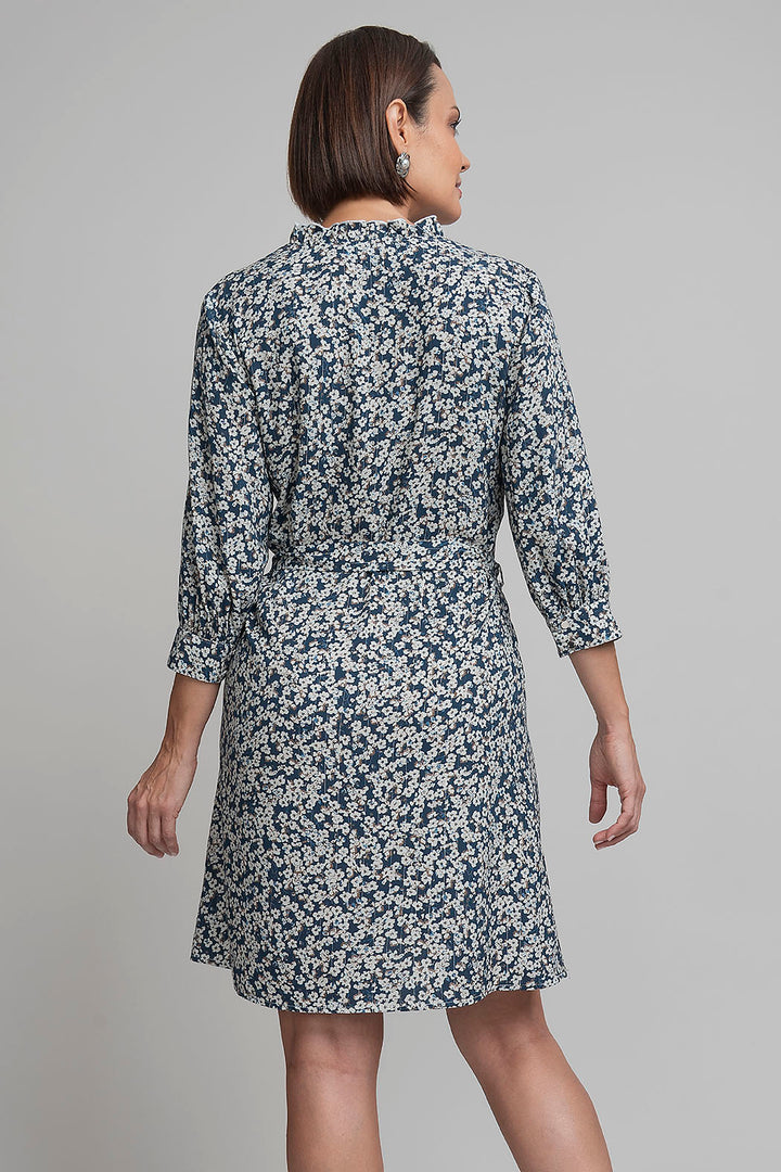 Vestido Con Manga Larga Y Estampado De Flores