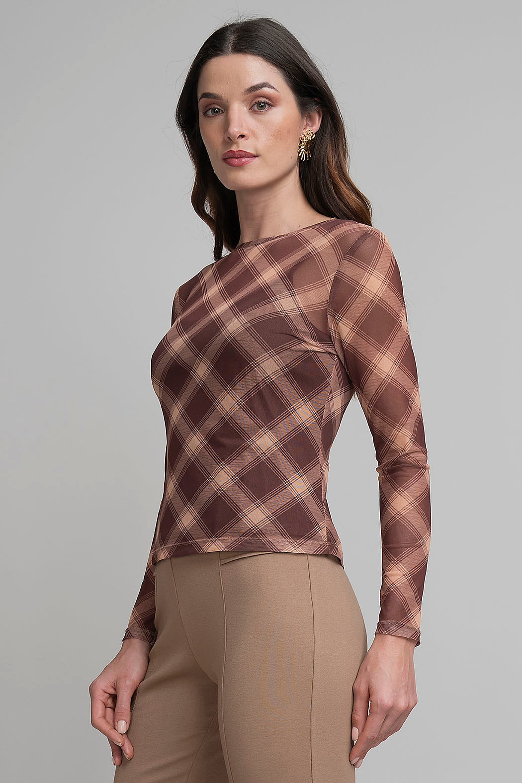 Blusa Estampada Con Transparencia