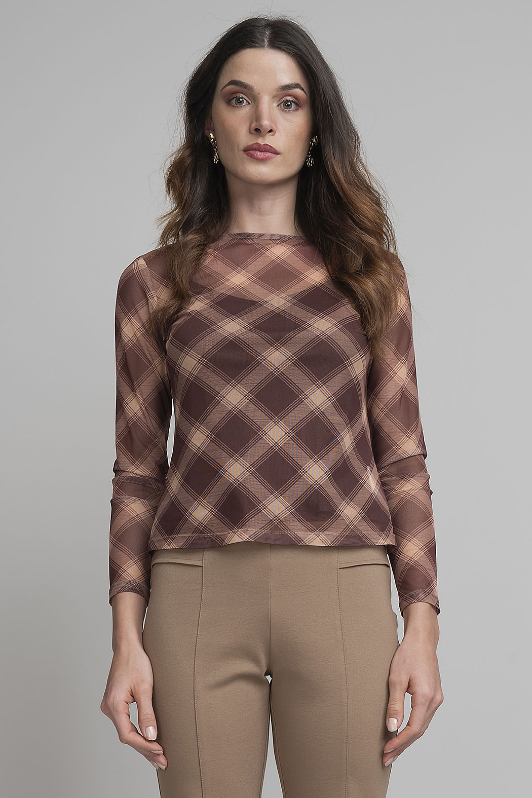 Blusa Estampada Con Transparencia