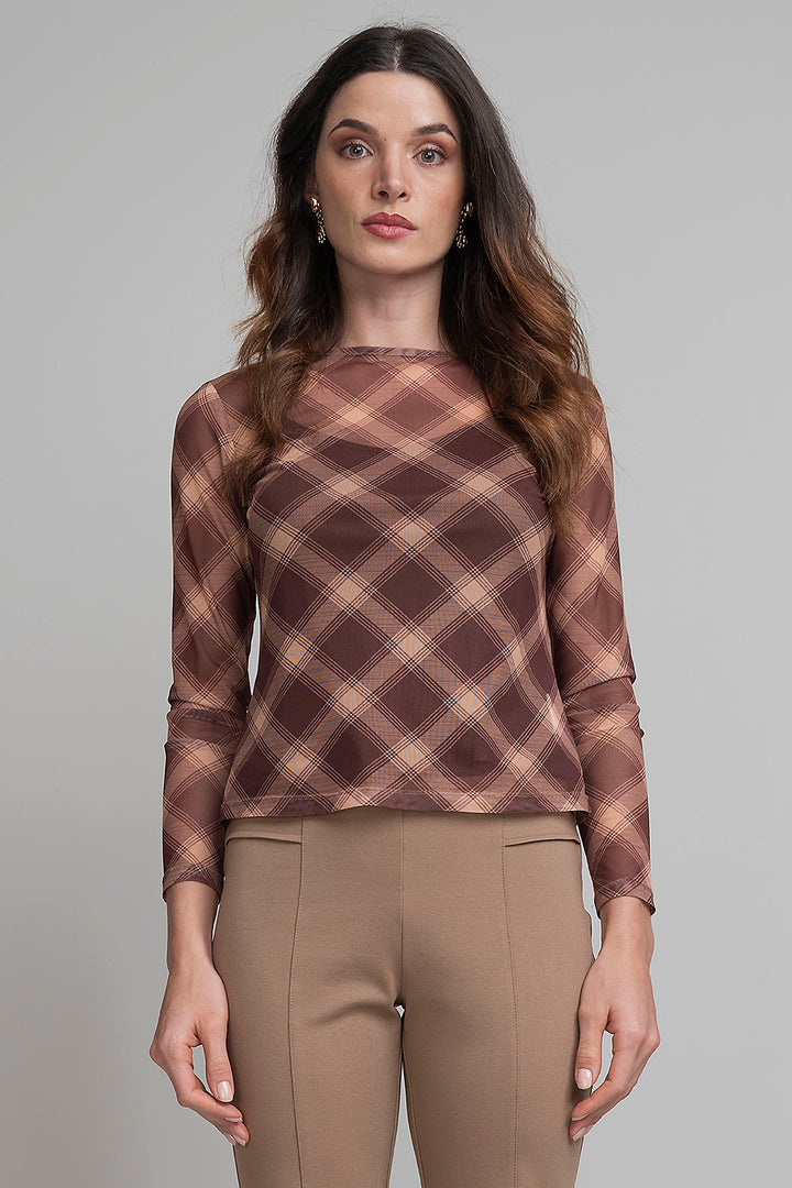 Blusa Estampada Con Transparencia