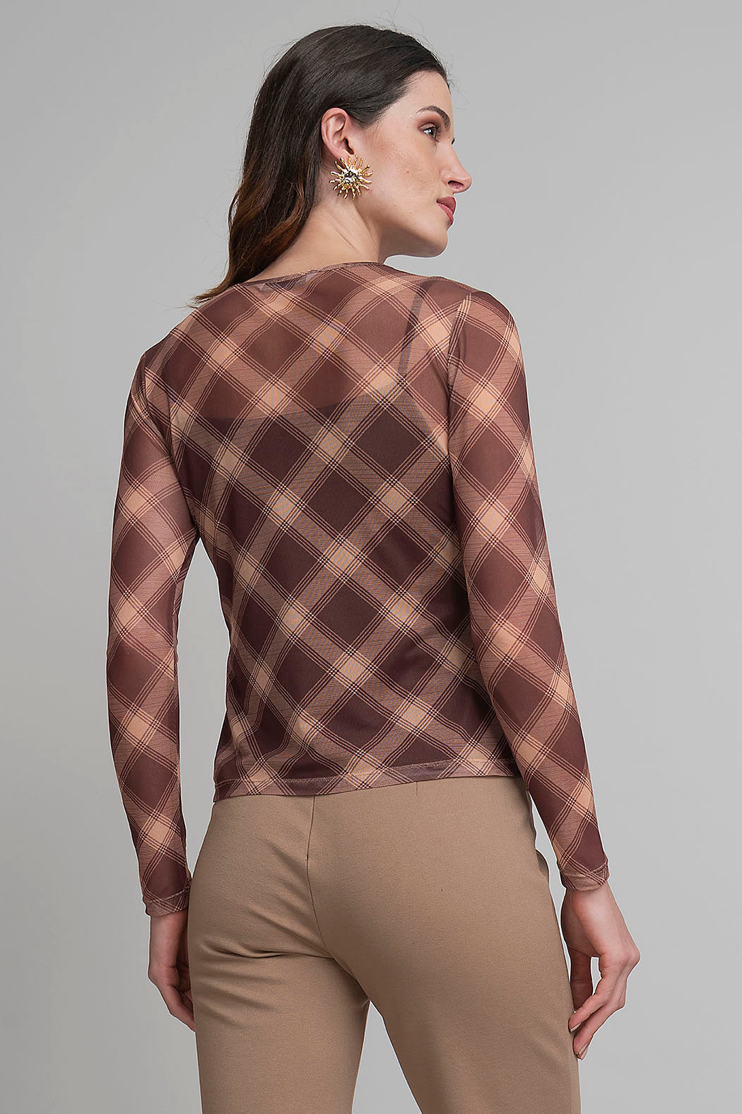 Blusa Estampada Con Transparencia