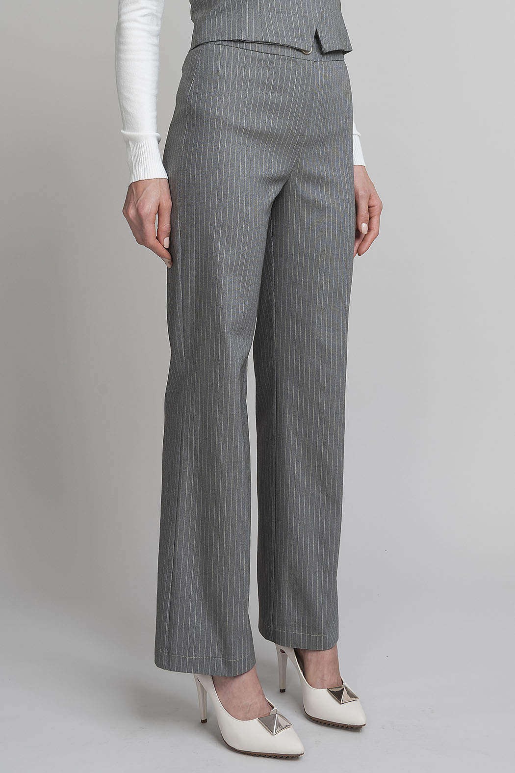 Pantalon De Rayas Corte Recto