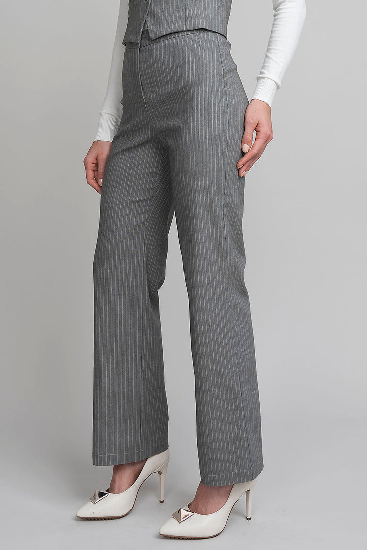 Pantalon De Rayas Corte Recto