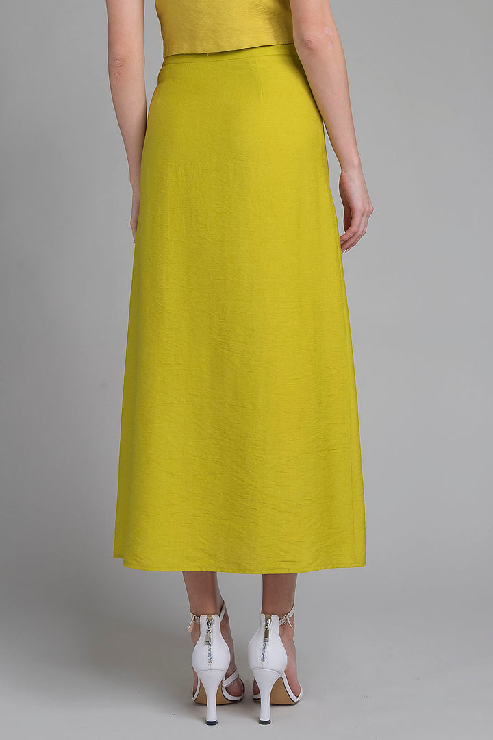 Falda Larga Con Botones Al Frente