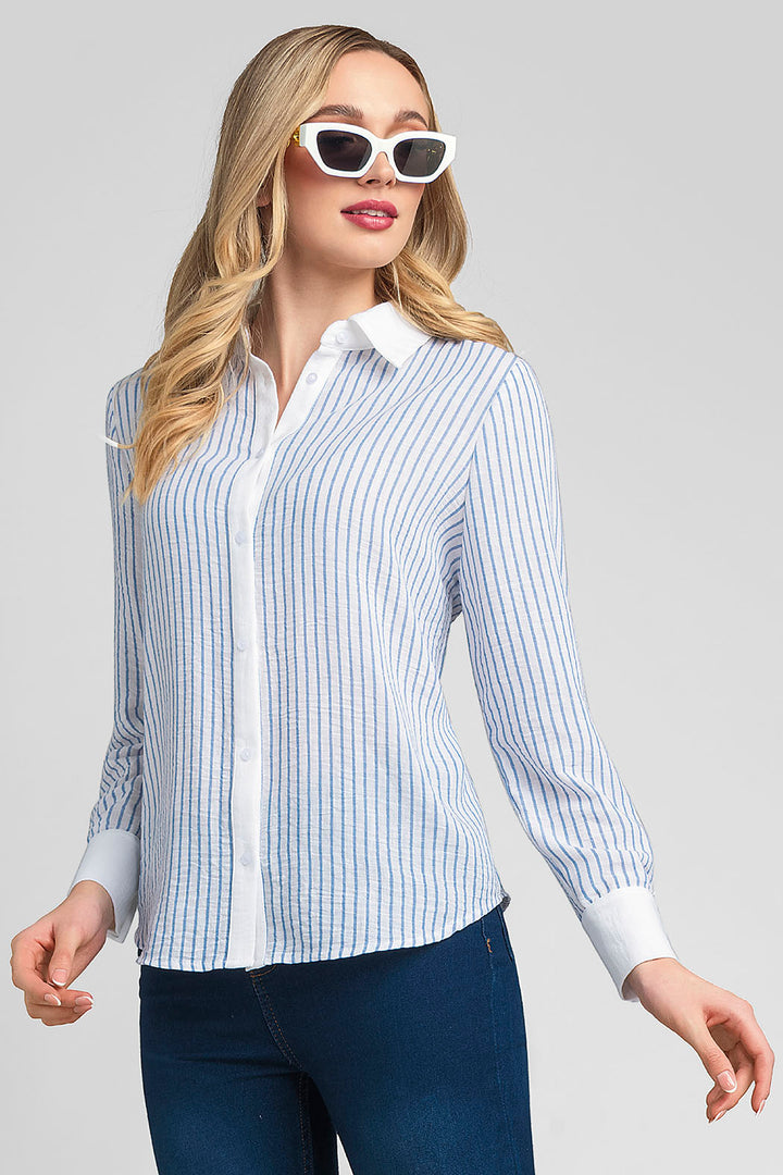 Blusa Camisera De Rayas