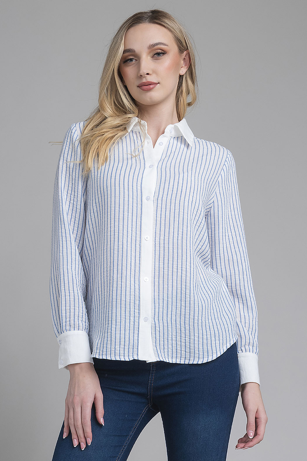 Blusa Camisera De Rayas