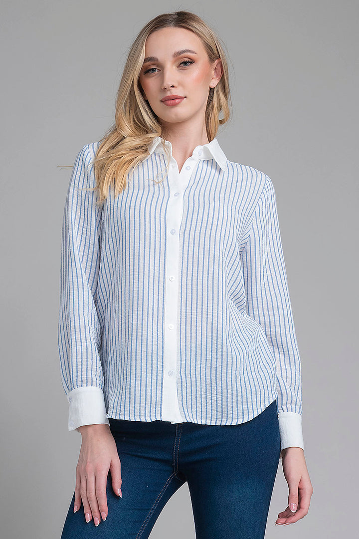Blusa Camisera De Rayas