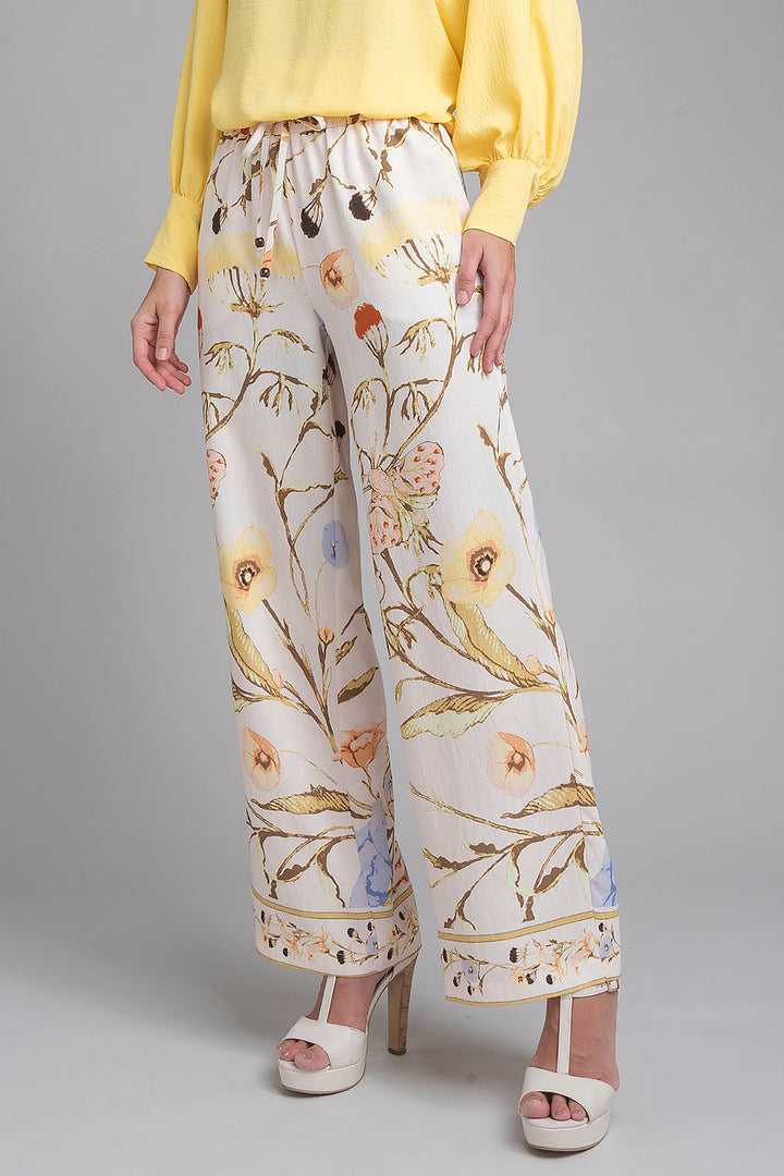 Pantalon Estampado Corte Recto Con Resorte En Cintura