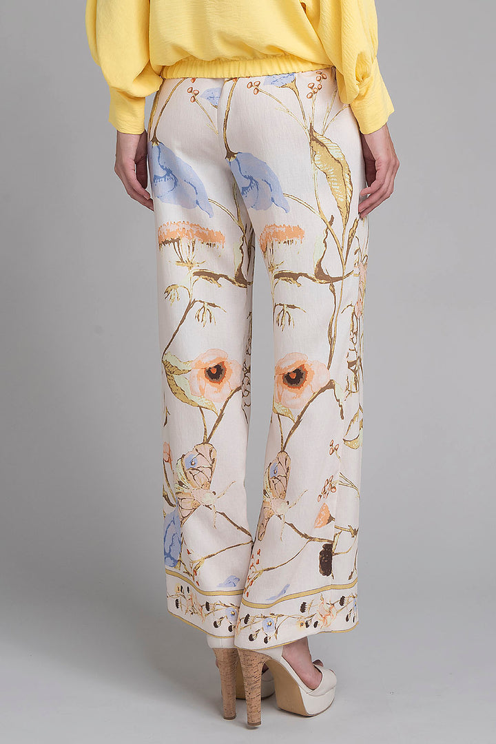 Pantalon Estampado Corte Recto Con Resorte En Cintura