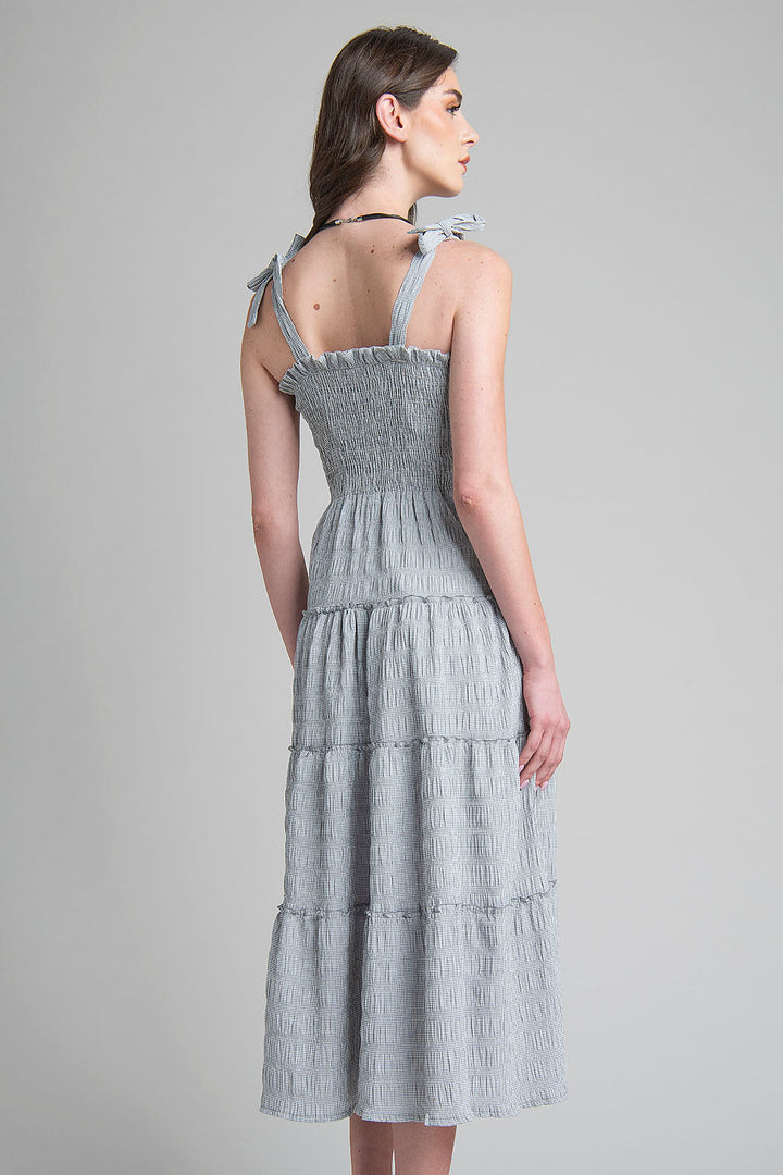 Vestido Estampado Con Resorte En Pecho
