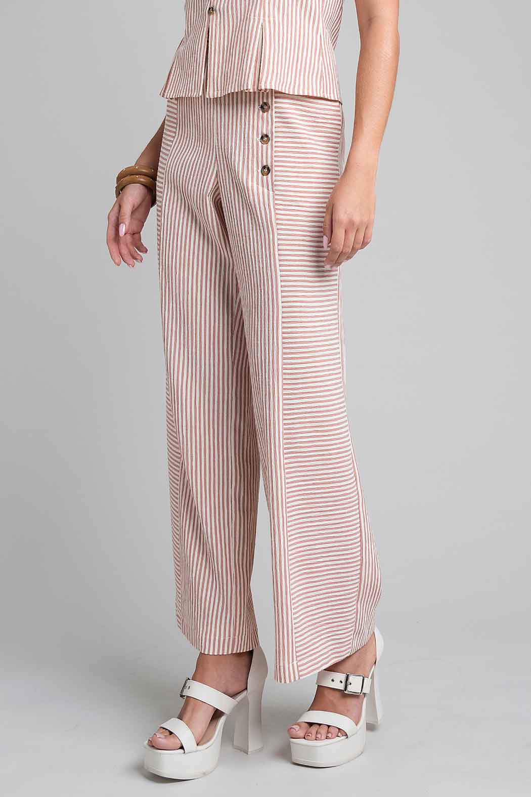 Pantalon Estampado De Rayas