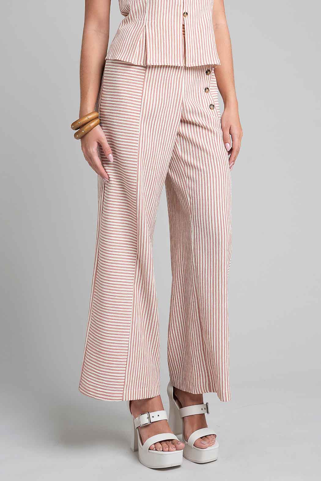 Pantalon Estampado De Rayas