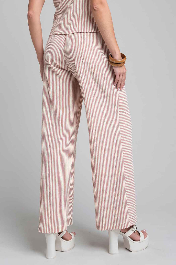 Pantalon Estampado De Rayas