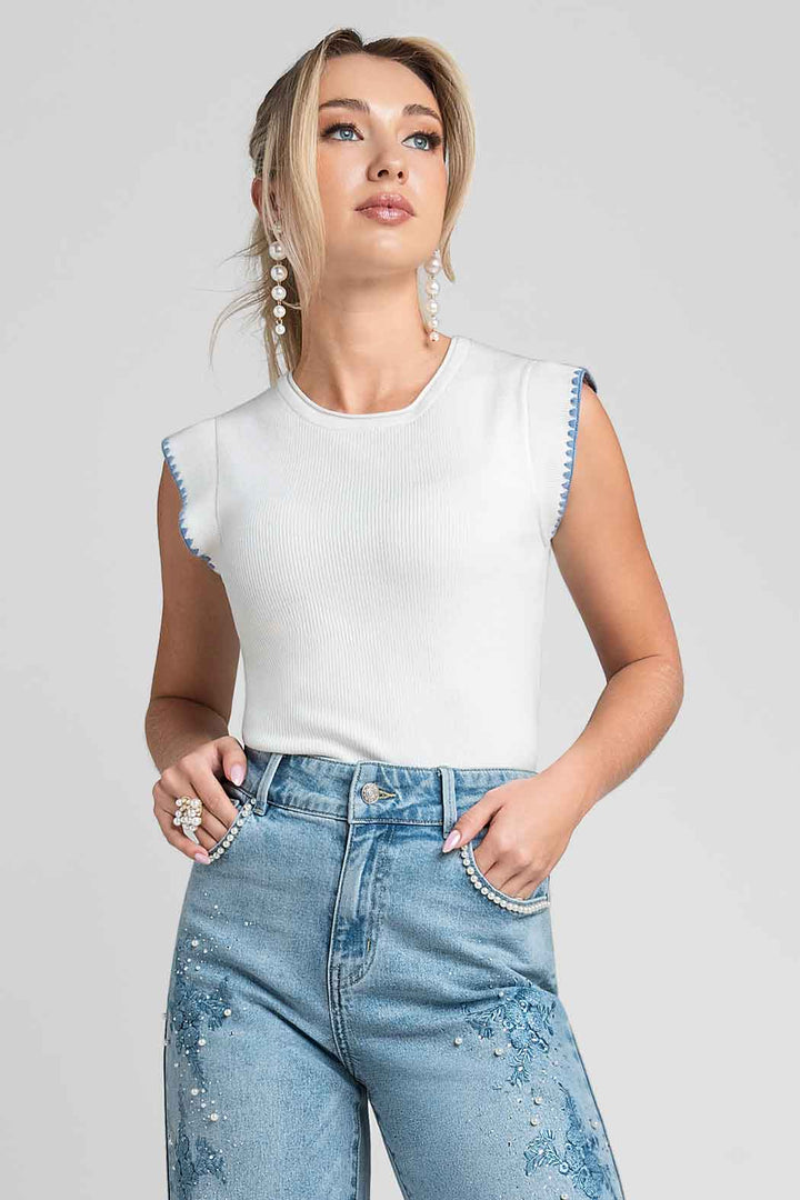 Blusa De Punto Sin Mangas