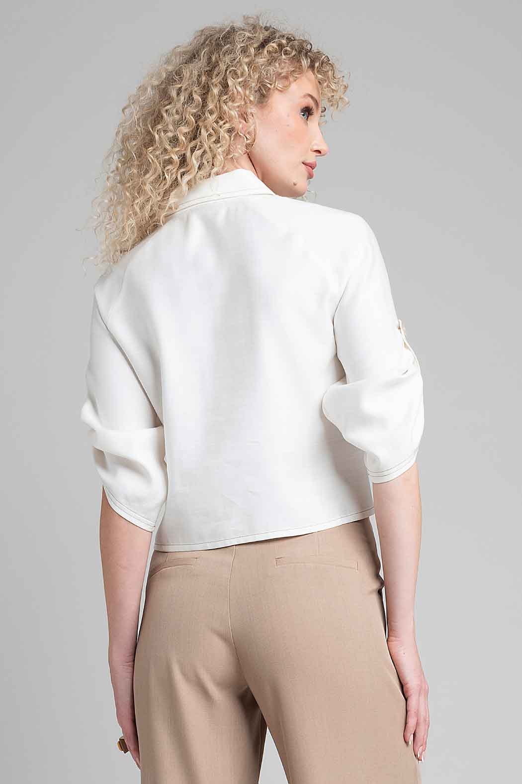 Blusa Camisera Con Manga 3/4