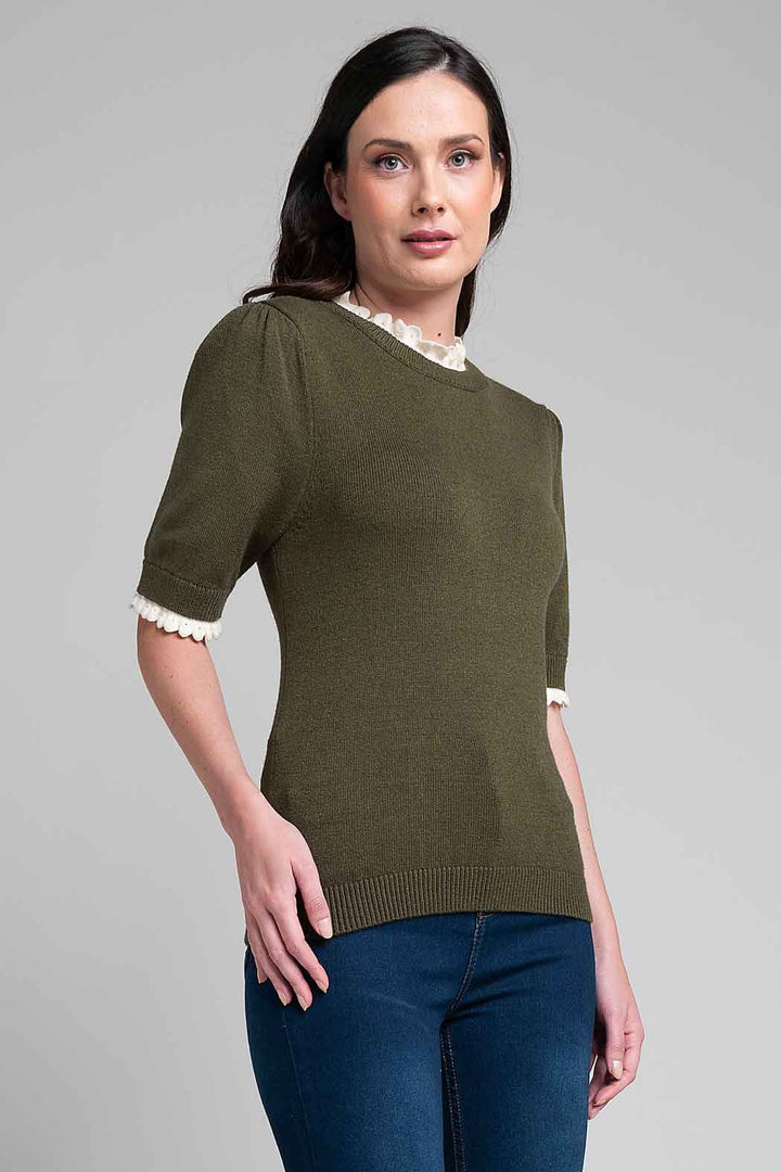 Blusa De Punto Con Manga Corta