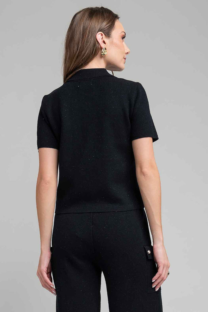 Blusa De Punto Con Manga Corta