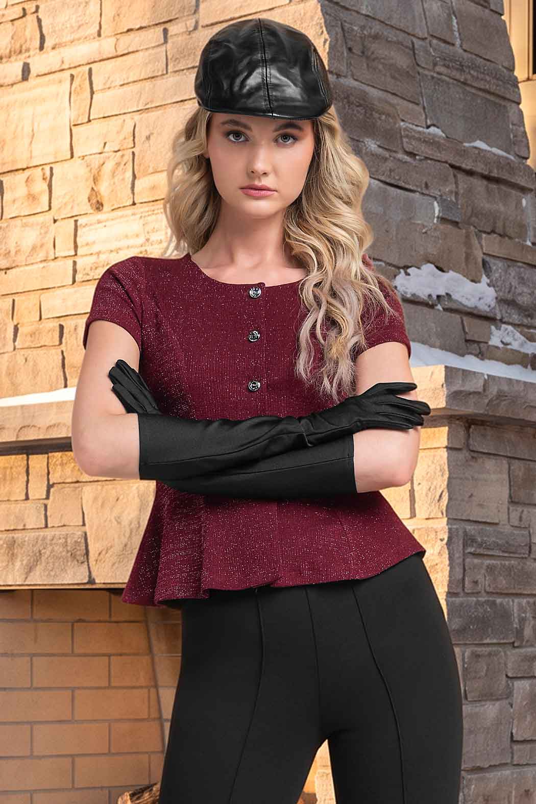 Blusa Con Manga Corta Y Botones Frontales