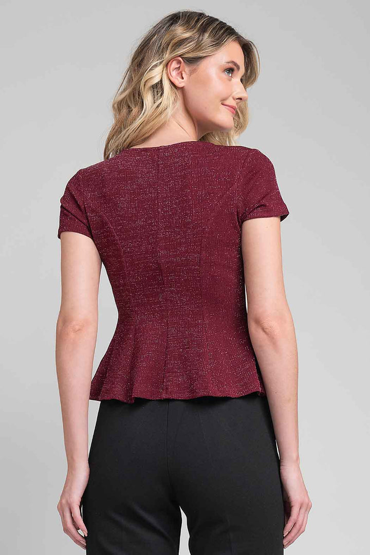 Blusa Con Manga Corta Y Botones Frontales