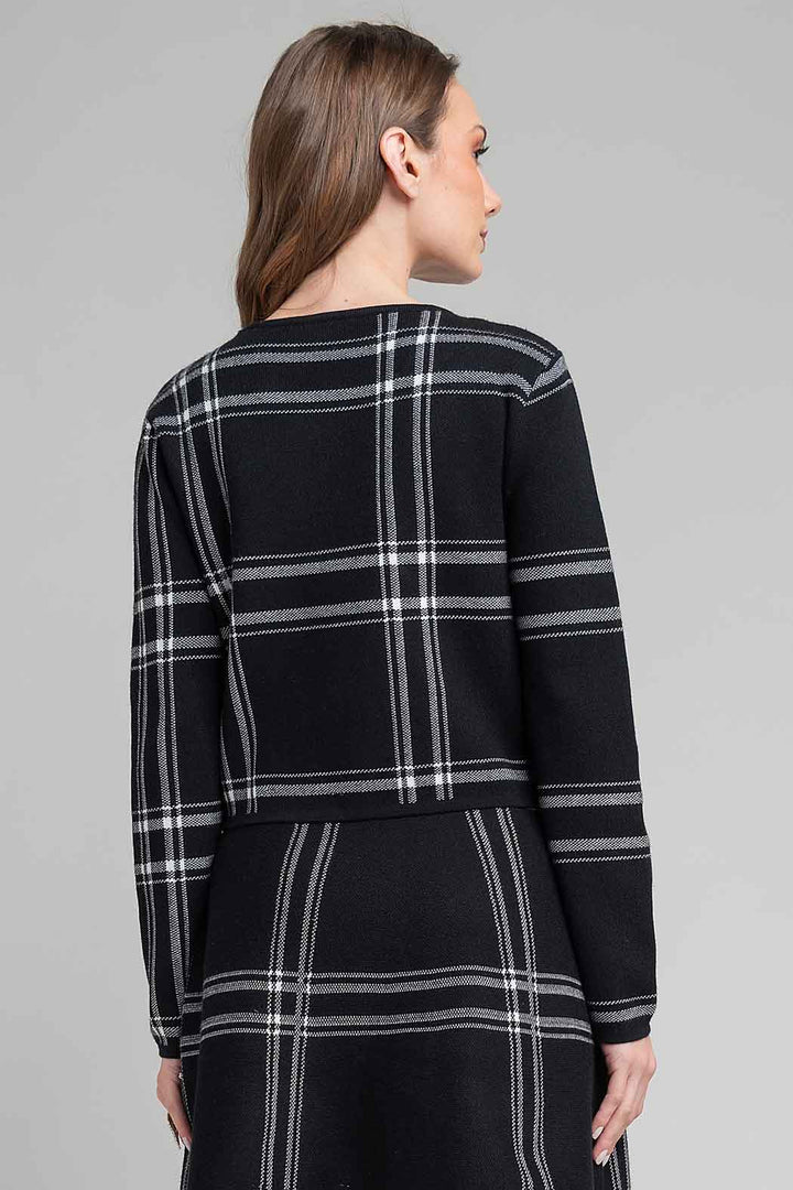 Sueter De Punto Con Estampado De Cuadros Grandes