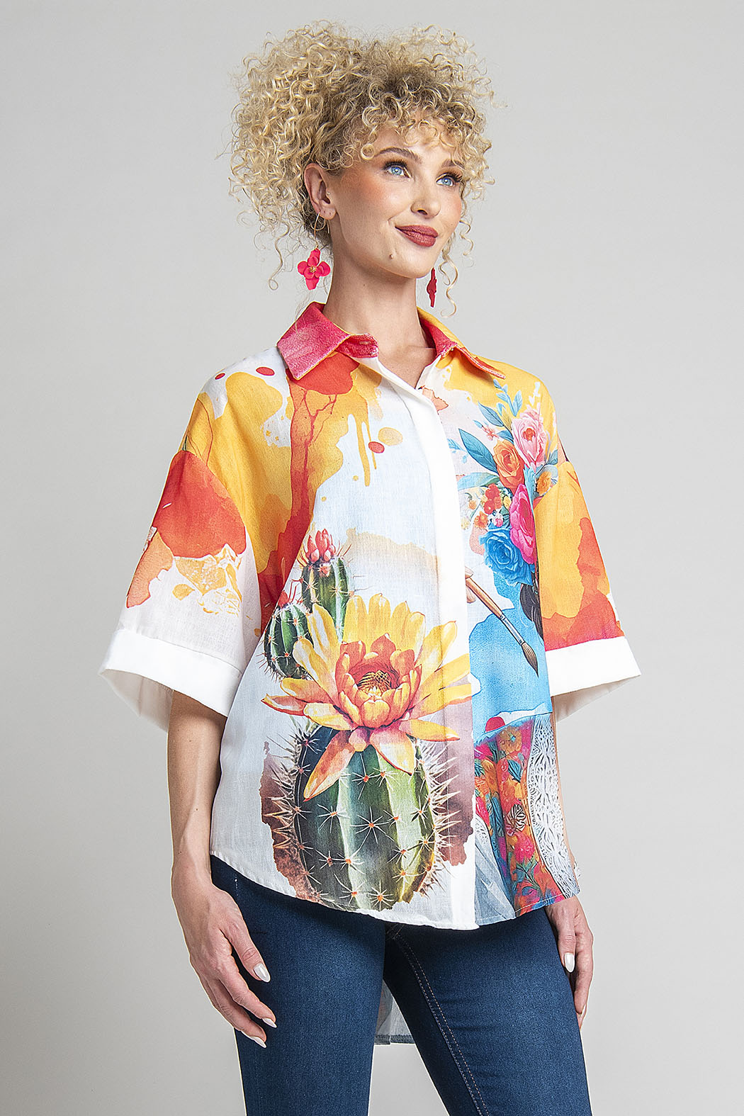 Blusa Con Estampado De Frida Kahlo