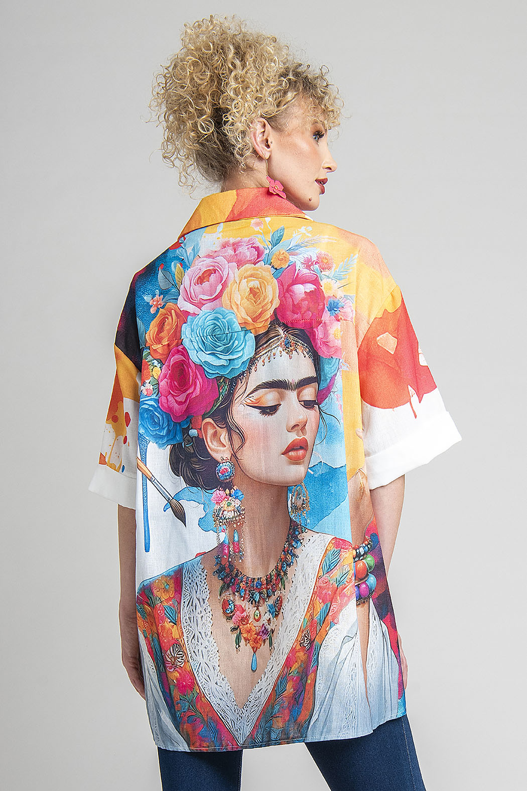 Blusa Con Estampado De Frida Kahlo