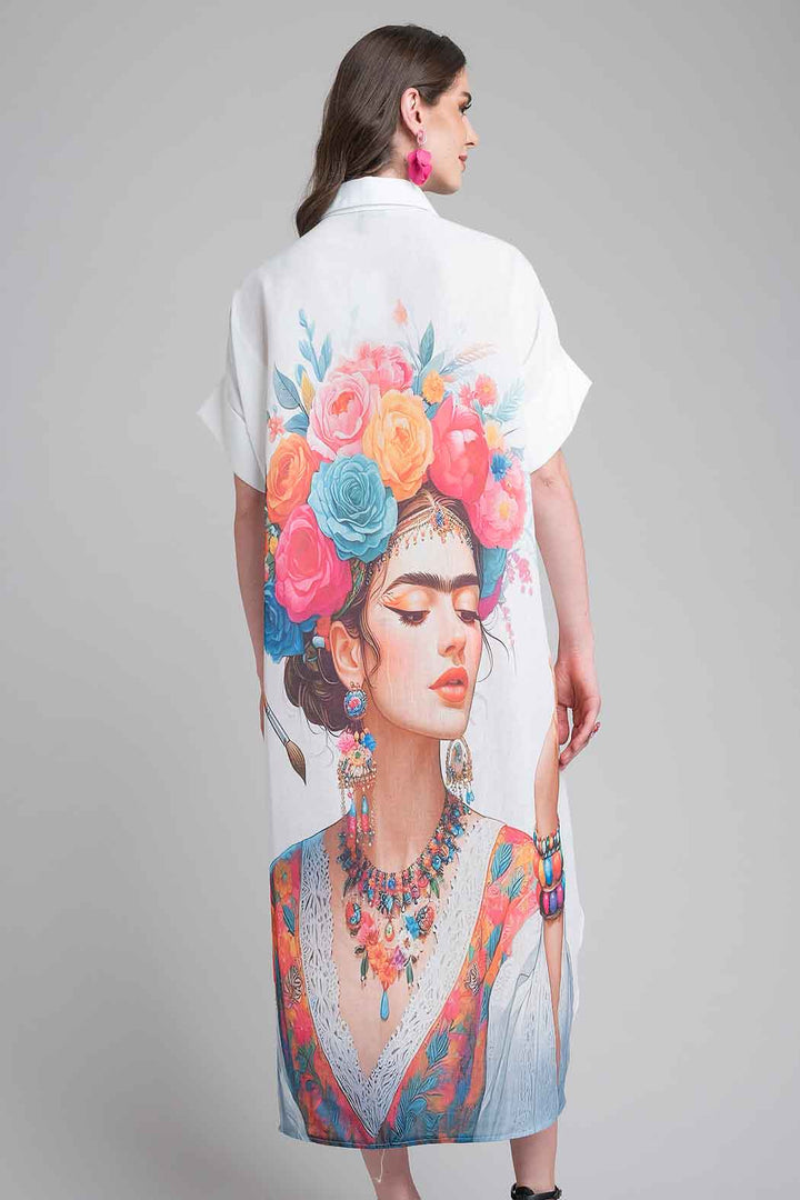 Vestido Oversize Estampado Frida Kahlo
