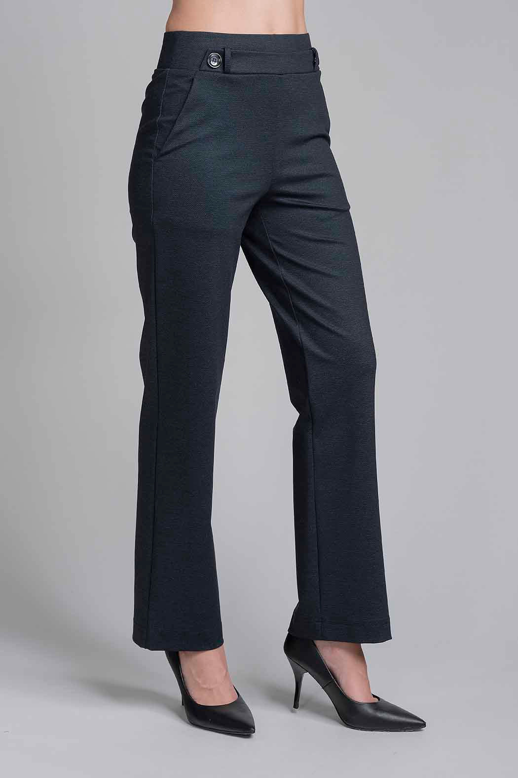 Pantalon Liso Con Botones