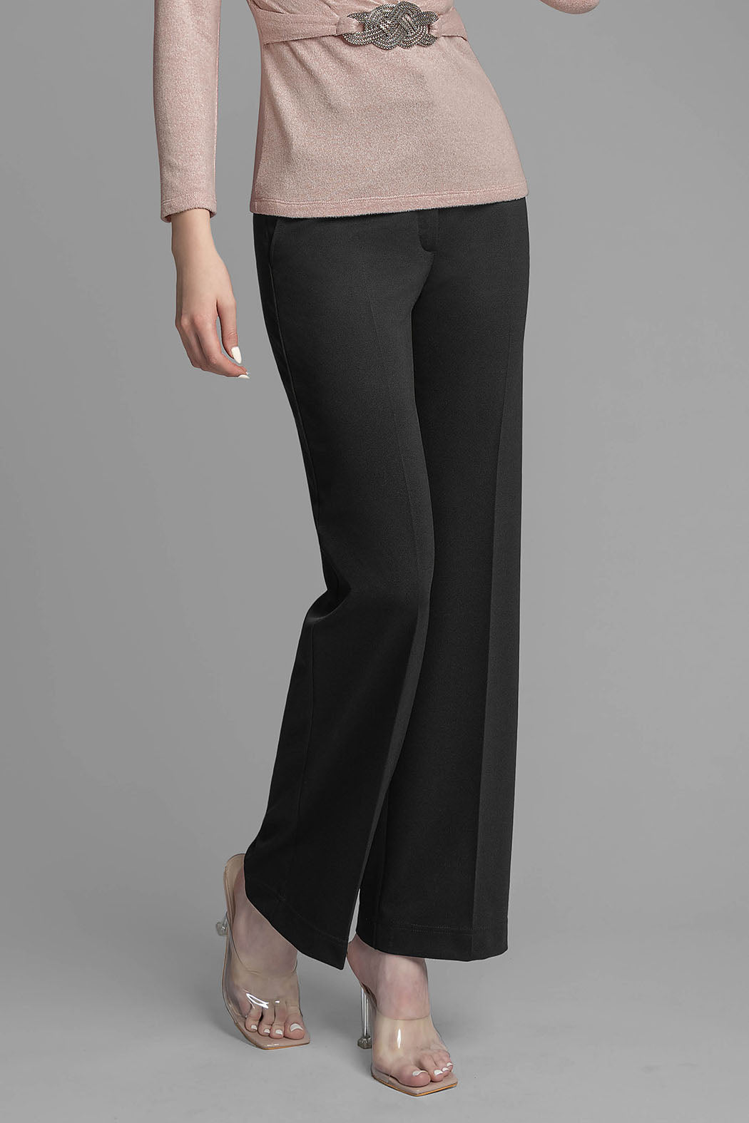 Pantalon Corte Recto Con Cinturon