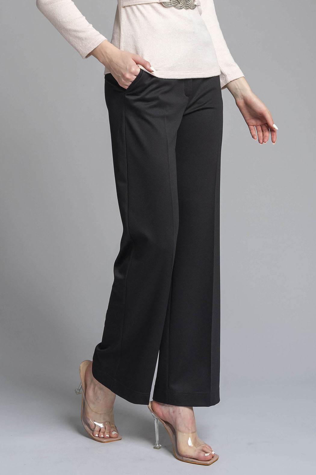 Pantalon Corte Recto Con Cinturon