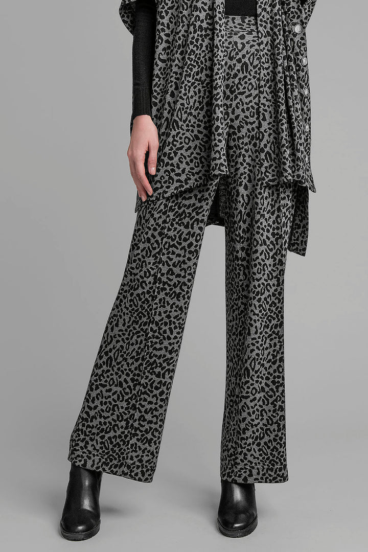 Pantalon Corte Recto Estampado De Animal Print
