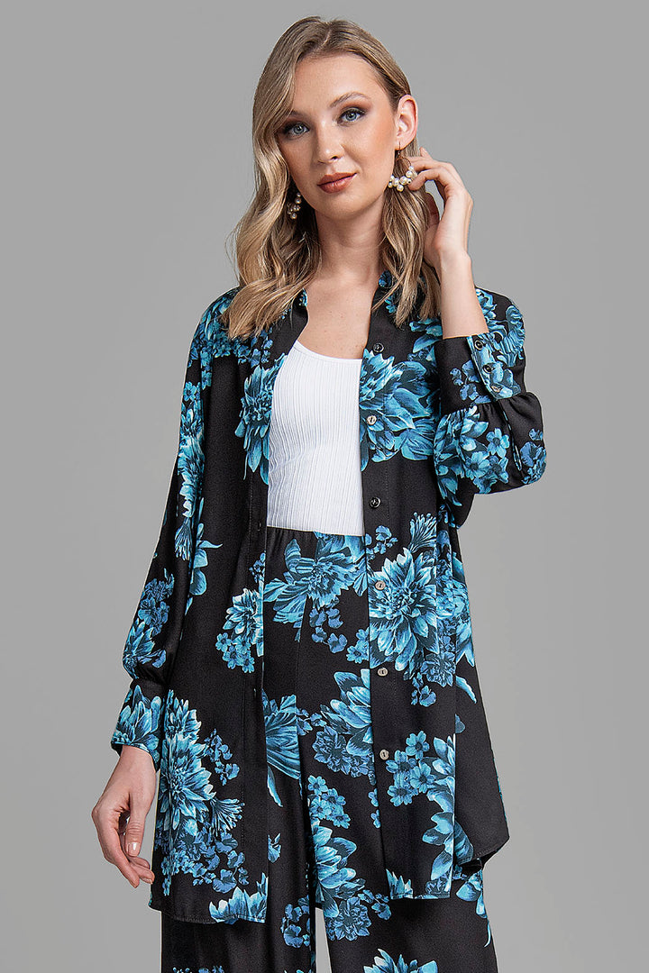 Bluson Estampado De Flores Con Botones