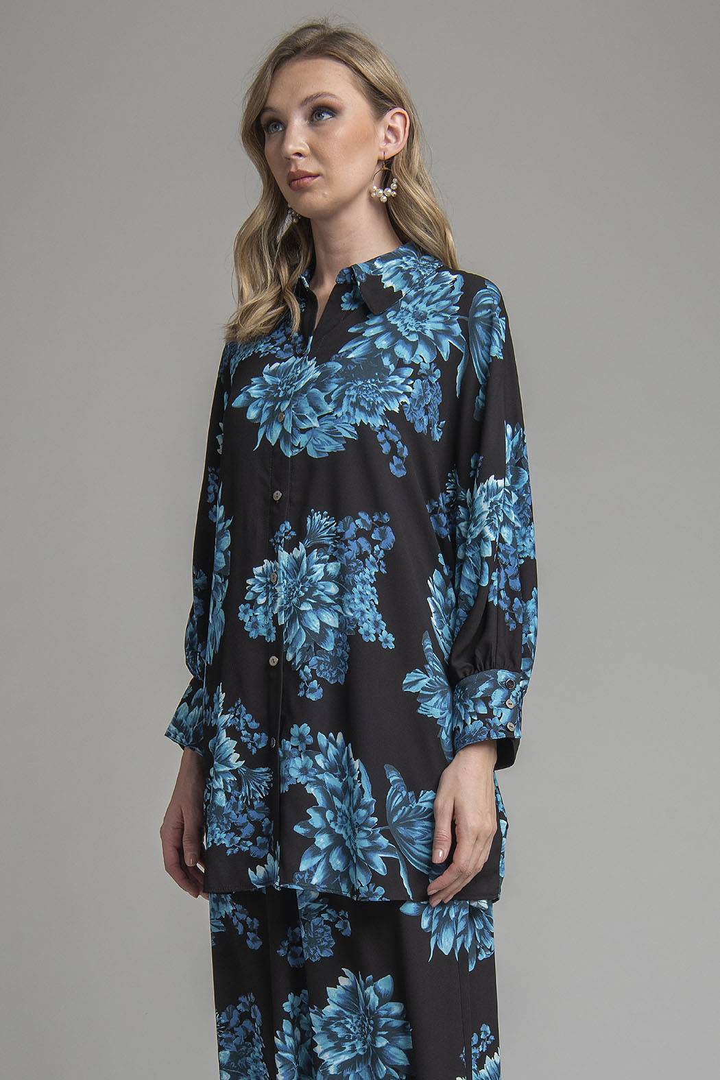 Bluson Estampado De Flores Con Botones