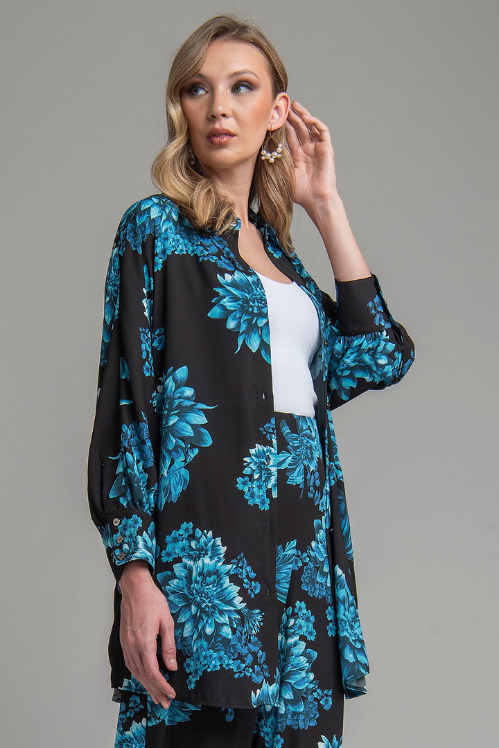 Bluson Estampado De Flores Con Botones