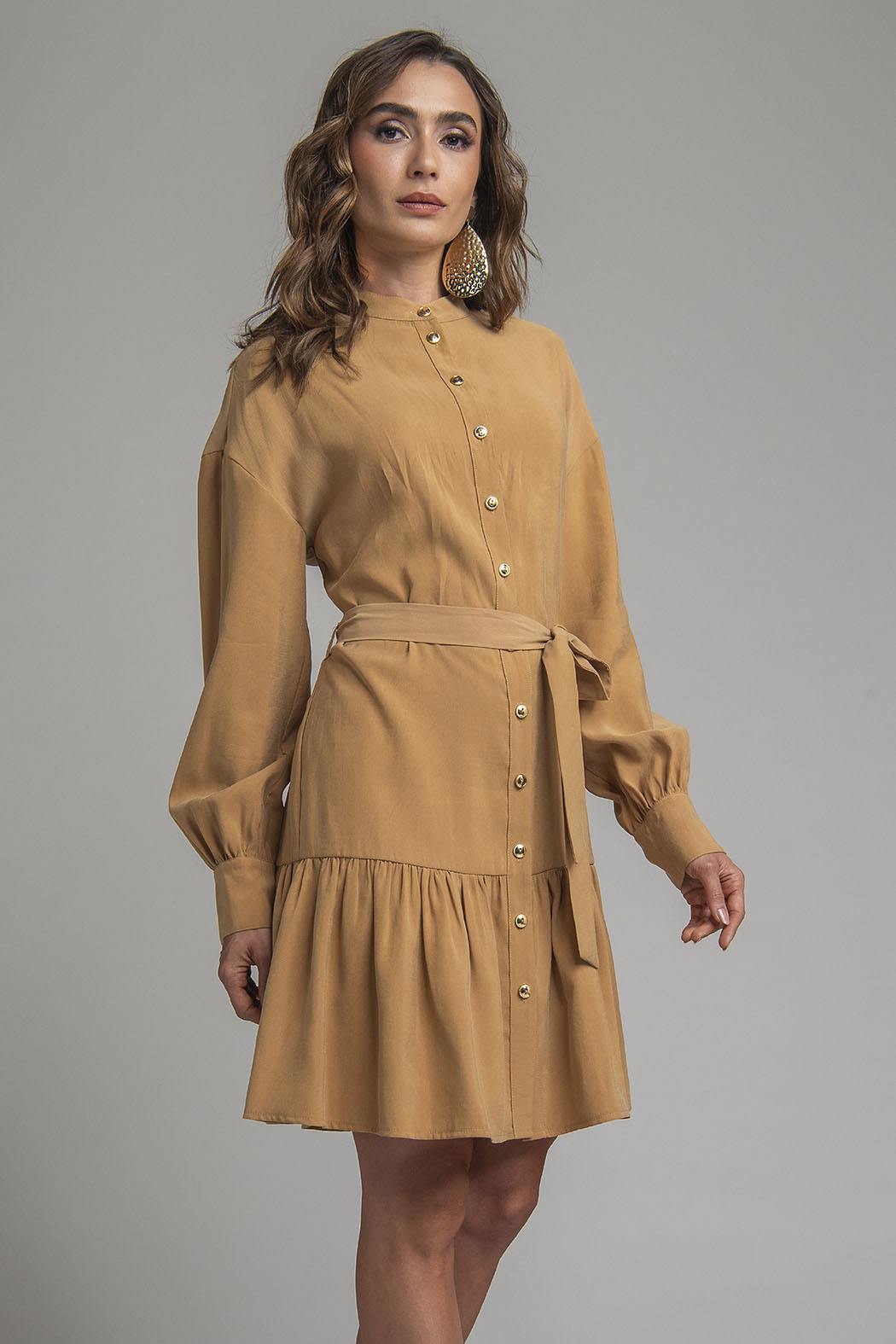 Vestido Con Olanes Y Jareta En Cintura