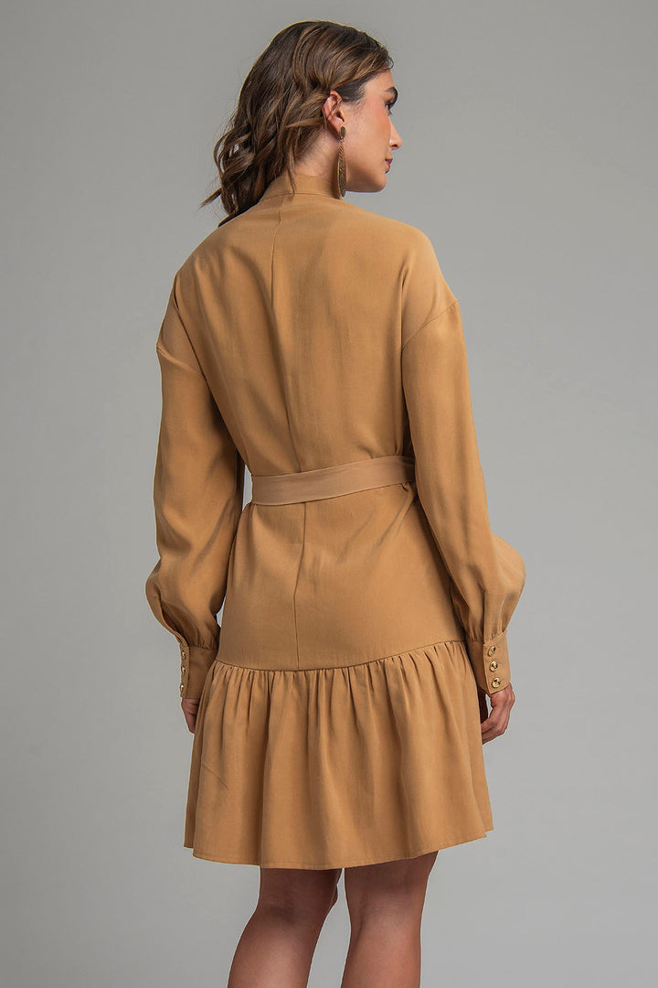 Vestido Con Olanes Y Jareta En Cintura